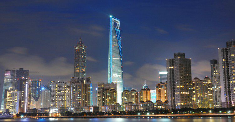Shanghái actualmente fotografía de la ciudad de noche