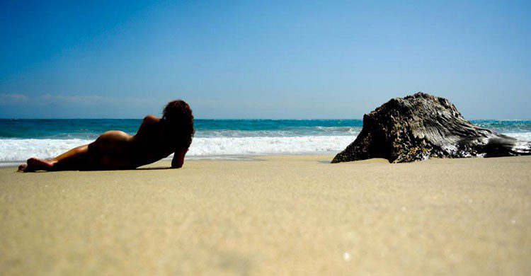 Descansando en la playa.